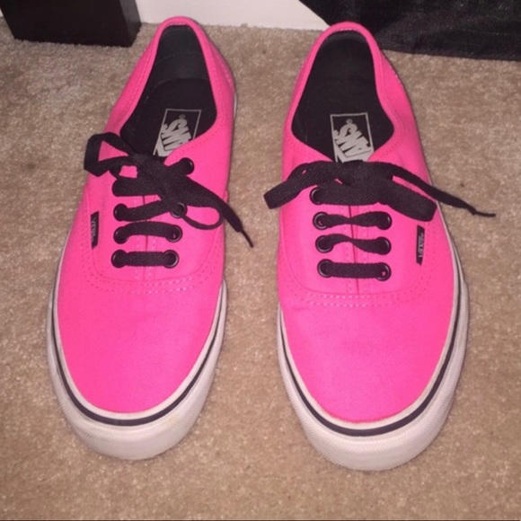 hot pink and white vans